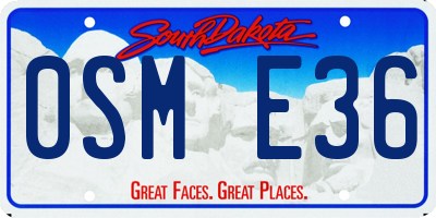 SD license plate 0SME36