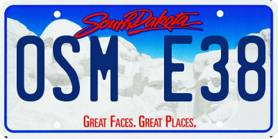 SD license plate 0SME38