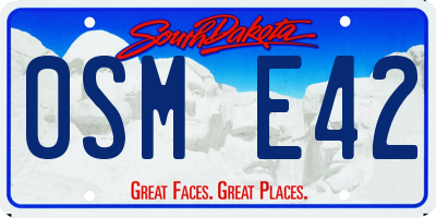 SD license plate 0SME42
