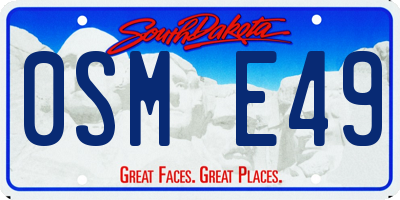 SD license plate 0SME49