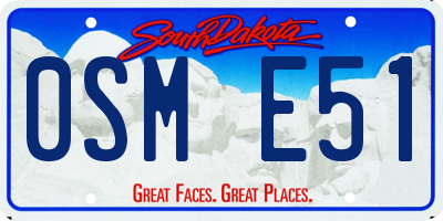 SD license plate 0SME51