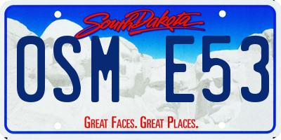 SD license plate 0SME53