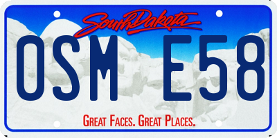 SD license plate 0SME58