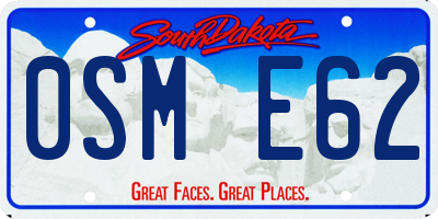 SD license plate 0SME62