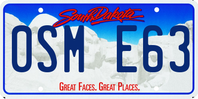 SD license plate 0SME63