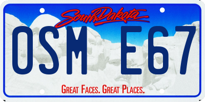 SD license plate 0SME67