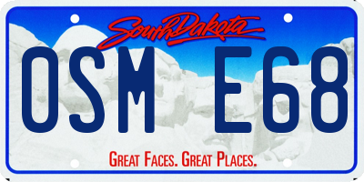 SD license plate 0SME68