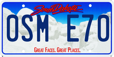 SD license plate 0SME70