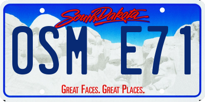SD license plate 0SME71