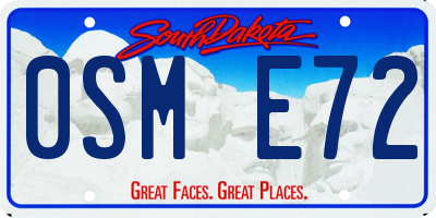 SD license plate 0SME72