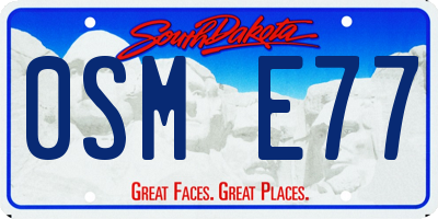 SD license plate 0SME77