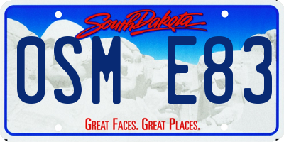 SD license plate 0SME83