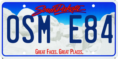 SD license plate 0SME84