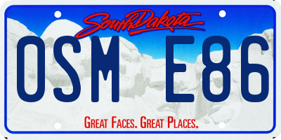 SD license plate 0SME86
