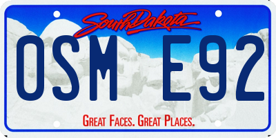 SD license plate 0SME92