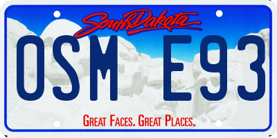 SD license plate 0SME93