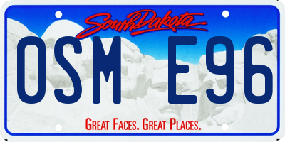 SD license plate 0SME96