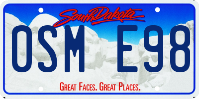 SD license plate 0SME98