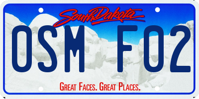 SD license plate 0SMF02
