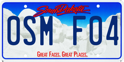 SD license plate 0SMF04