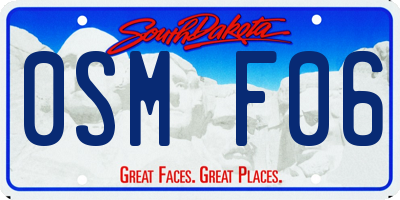 SD license plate 0SMF06