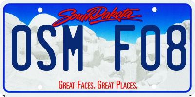 SD license plate 0SMF08
