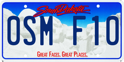 SD license plate 0SMF10