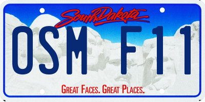SD license plate 0SMF11