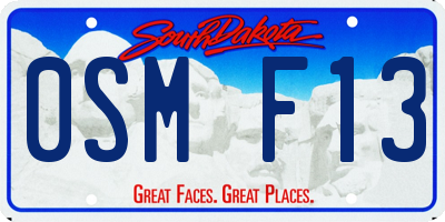 SD license plate 0SMF13
