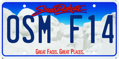 SD license plate 0SMF14