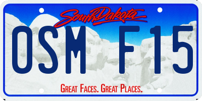 SD license plate 0SMF15