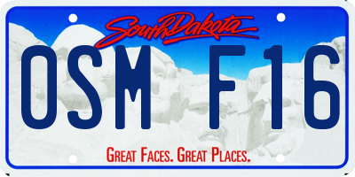 SD license plate 0SMF16