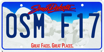 SD license plate 0SMF17
