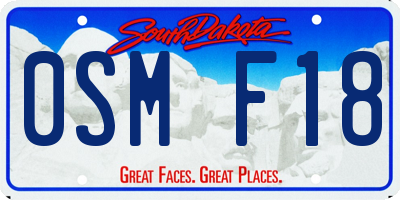 SD license plate 0SMF18