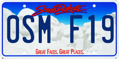 SD license plate 0SMF19