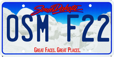 SD license plate 0SMF22