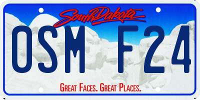 SD license plate 0SMF24