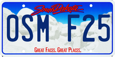 SD license plate 0SMF25