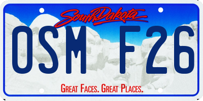 SD license plate 0SMF26