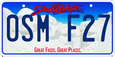 SD license plate 0SMF27