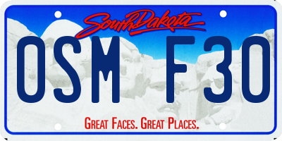 SD license plate 0SMF30
