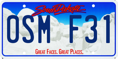 SD license plate 0SMF31