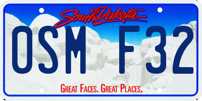 SD license plate 0SMF32