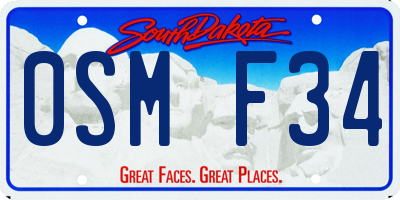 SD license plate 0SMF34