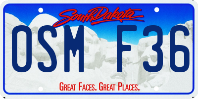 SD license plate 0SMF36