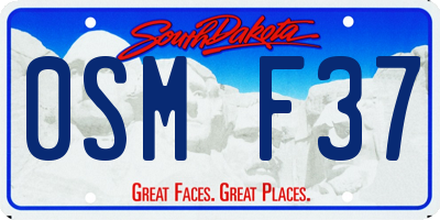 SD license plate 0SMF37