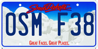 SD license plate 0SMF38