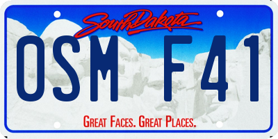 SD license plate 0SMF41
