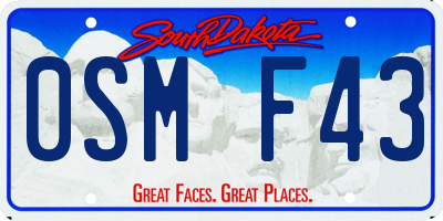 SD license plate 0SMF43