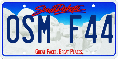 SD license plate 0SMF44